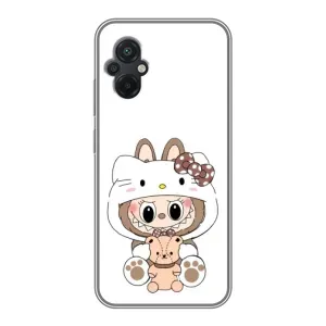 Чохол з принтом Лабубу для Xiaomi POCO M5 (Білий Лабубу)