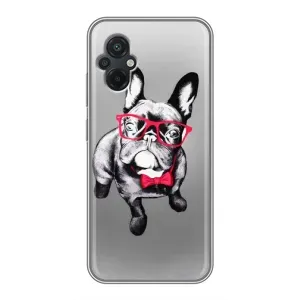 Чехол (ТПУ) Милые собачки для Xiaomi POCO M5 (Бульдог в очках)
