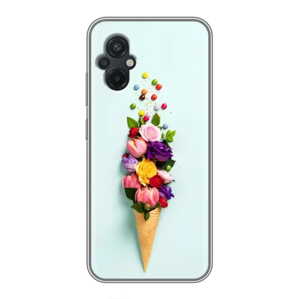 Чехол с рисунком «Цветок-мороженное» для Xiaomi POCO M5 Чехол с рисунком «Цветок-мороженное» для Xiaomi POCO M5