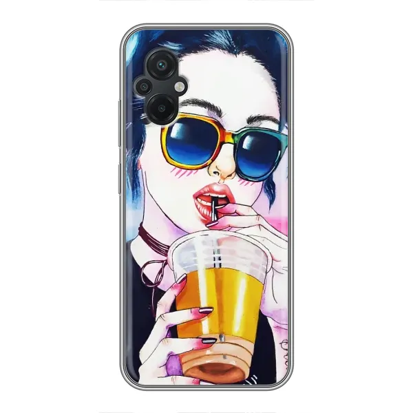 Чехол с рисунком «Девушка с коктейлем» для Xiaomi POCO M5