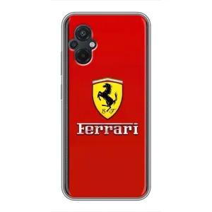 Силиконовый бампер с картинкой машины на Xiaomi POCO M5 (Ferrari Logo)
