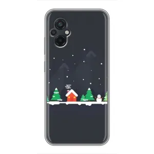 Силиконовый бампер на рождество для Xiaomi POCO M5 (Город зимний)