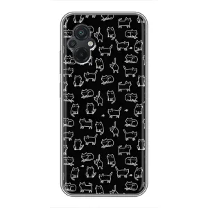Чохол на тематику: Коти для Xiaomi POCO M5 (Котики на чорному)