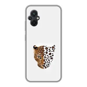 Чохол з леопардовим принтом на Xiaomi POCO M5 (Леопард на білому)