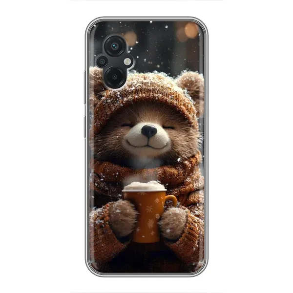 Чехол с рисунком «Медвежонок с кофе» для Xiaomi POCO M5 Чехол с рисунком «Медвежонок с кофе» для Xiaomi POCO M5