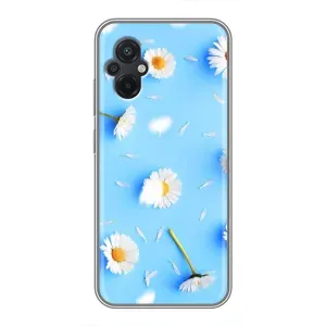 Чохол з Квітами для Xiaomi POCO M5 (ромашки на блакитному)