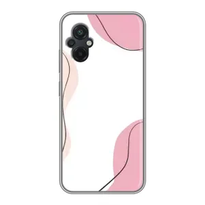 Чохол квітковий дизайн для Xiaomi POCO M5 (Рожевий фон)