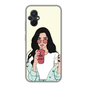 Силіконовый Чохол на Xiaomi POCO M5 з картинкой Модных девушек (З напоєм)