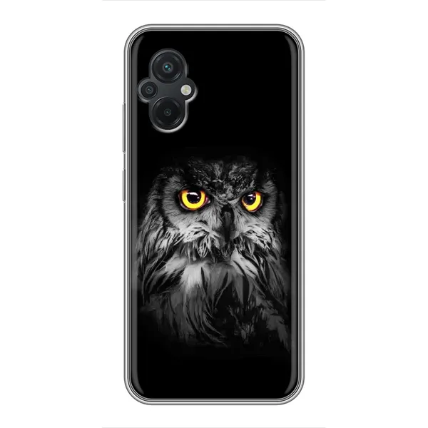 Чехол с рисунком «Сова на чёрном» для Xiaomi POCO M5 Чехол с рисунком «Сова на чёрном» для Xiaomi POCO M5