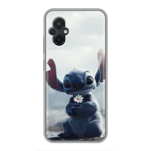 Чехол с рисунком Стич для Xiaomi POCO M5 (Стич с цветочком)