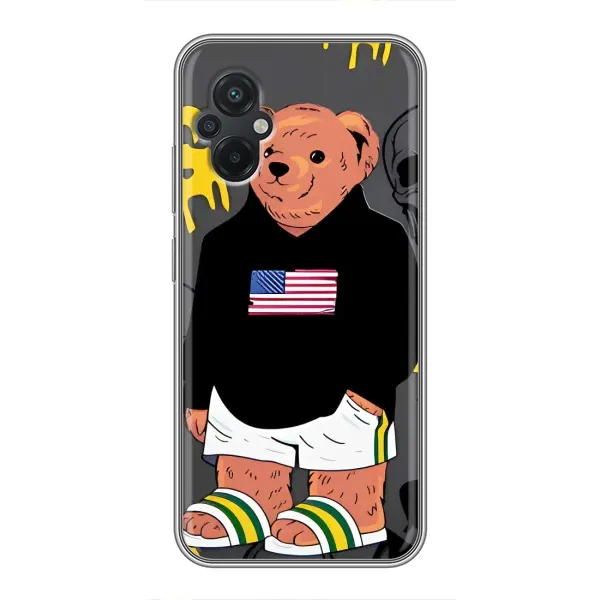 Чехол с рисунком «Teddy USA» для Xiaomi POCO M5 Чехол с рисунком «Teddy USA» для Xiaomi POCO M5
