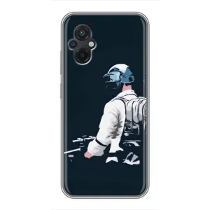 Силиконовый чехол с картинкой "Герой Pubg" на Xiaomi POCO M5 (В экиперовке)