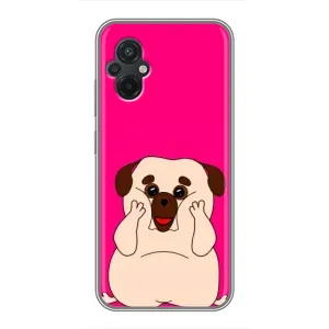 Чехол (ТПУ) Милые собачки для Xiaomi POCO M5 (Веселый Мопсик)