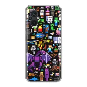 Чехол майнкрафт для Xiaomi POCO M5 (Все персонажи)