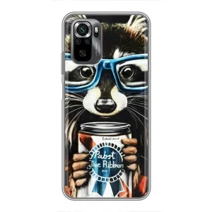 Силиконовый Чехол с Енотами на Xiaomi POCO M5s (Енот в очках)