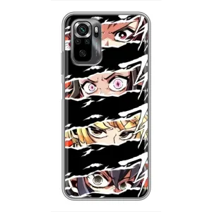 Силиконовые чехлы с глазами Anime для Поко М5с (Глаза на чорном)
