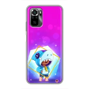 Чехол Бравл Старс для Xiaomi POCO M5s (Леон в костюме Акулы)
