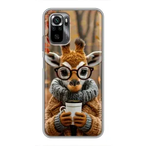 Печатный чехол «Зверята с кофе» для Xiaomi POCO M5s (Жираф с кофе)