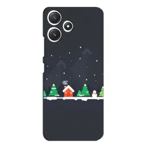 Силиконовый бампер на рождество для Xiaomi POCO M6 Pro (5G) (Город зимний)
