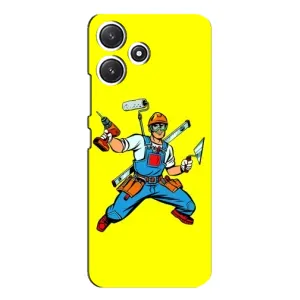 Силиконовый бампер (Работники) на Xiaomi POCO M6 Pro (5G) (Строитель)