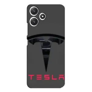 Силиконовый бампер с картинкой машины на Xiaomi POCO M6 Pro (5G) (Logo TESLA)