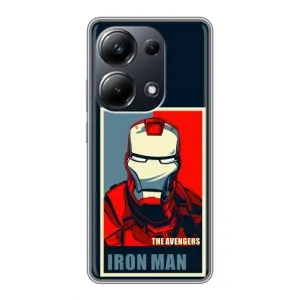 Чехол Супергерой Железный человек на Xiaomi POCO M6 Pro (Art Iron man)