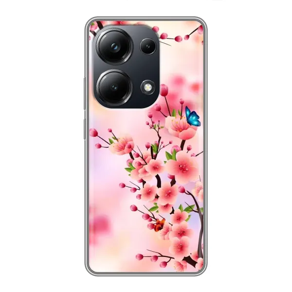 Чехол с рисунком «Бабочки на сакуре» для Xiaomi POCO M6 Pro Чехол с рисунком «Бабочки на сакуре» для Xiaomi POCO M6 Pro