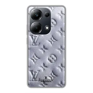 Текстурный Чехол Louis Vuitton для Поко М6 Про (Белый ЛВ)