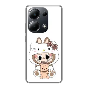 Чехол с принтом Лабубу для Xiaomi POCO M6 Pro (Белый Лабубу)