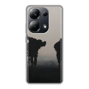 Чехлы на военную тематику для Xiaomi POCO M6 Pro (Бой солдат)