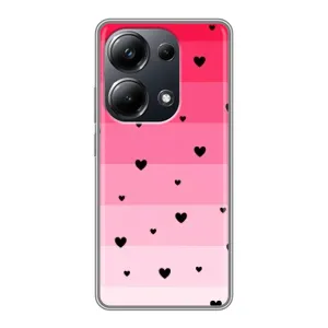 Чохли з тематикою "Маленькі Сердчеки" на Xiaomi POCO M6 Pro (Чорні сердечка)