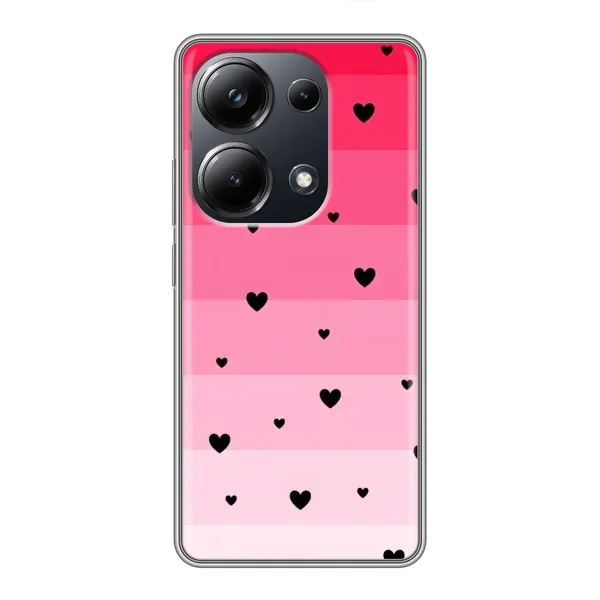 Чехол с рисунком «Чорные сердечки» для Xiaomi POCO M6 Pro Чехол с рисунком «Чорные сердечки» для Xiaomi POCO M6 Pro