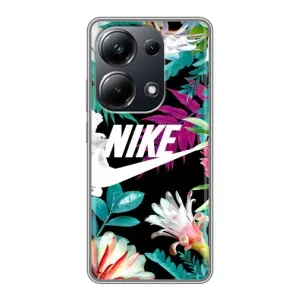 Силіконовый Чохол на Xiaomi POCO M6 Pro з картинкою НАЙК (Квітковий Nike)