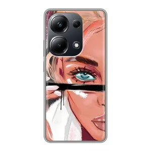 Силіконовый Чохол на Xiaomi POCO M6 Pro з картинкой Модных девушек (Дівчина та вії)