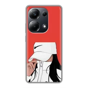 Силиконовый Чехол на Xiaomi POCO M6 Pro с картинкой Стильных Девушек (Девушка Nike)