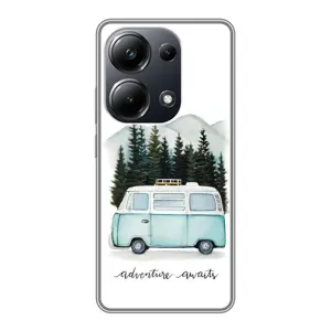 Силиконовый бампер с картинкой машины на Xiaomi POCO M6 Pro (Домик на колесах)