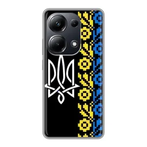Силиконовый Чехол на Xiaomi POCO M6 Pro (Герб и вышыванка)