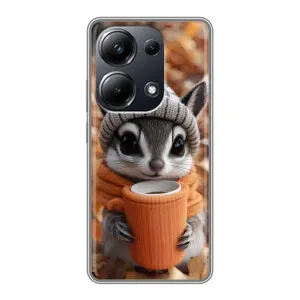 Печатный чехол «Зверята с кофе» для Xiaomi POCO M6 Pro (Грызунчик с кофе)