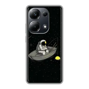 Силіконовый Чохол з принтом "Космонавти" на Xiaomi POCO M6 Pro (Космонавт на рибалці)