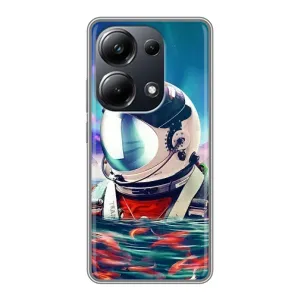 Силіконовый Чохол з принтом "Космонавти" на Xiaomi POCO M6 Pro (Космонавт у воді)