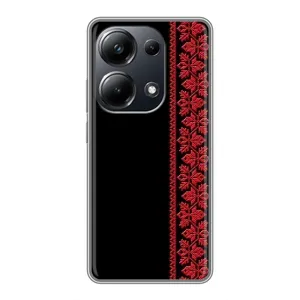 Силиконовый Чехол на Xiaomi POCO M6 Pro (Красная Вышиванка)