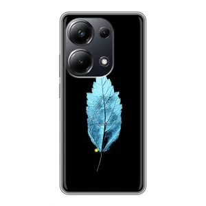Чохол з картинками на чорному фоні для Xiaomi POCO M6 Pro (Листя)