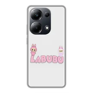 Чехол с принтом Лабубу для Xiaomi POCO M6 Pro (Логотип Лабубу)
