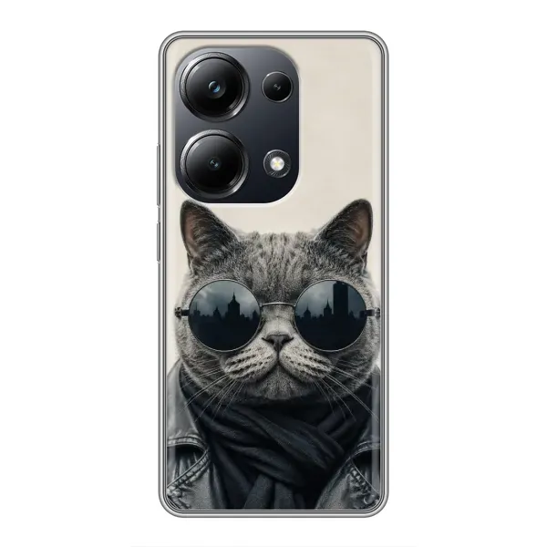 Чохол з малюнком «Модний кіт» для Xiaomi POCO M6 Pro Чохол з малюнком «Модний кіт» для Xiaomi POCO M6 Pro