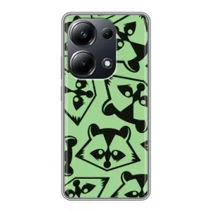 Силиконовый Чехол с Енотами на Xiaomi POCO M6 Pro (Мордочки Енота)