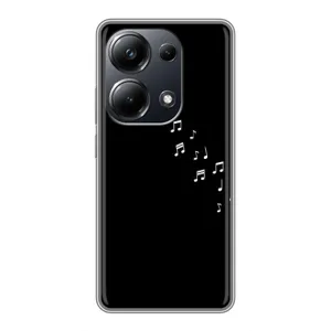 Чохол з картинками на чорному фоні для Xiaomi POCO M6 Pro (Ноти)