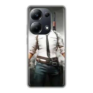 Силиконовый чехол с картинкой "Герой Pubg" на Xiaomi POCO M6 Pro (Пабг)