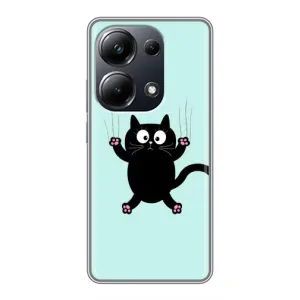 Силиконовый чехол с котиком для Xiaomi POCO M6 Pro (Падающий кот)