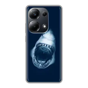 Силиконовый бампер с картинкой животных для Xiaomi POCO M6 Pro (Пасть Акулы)