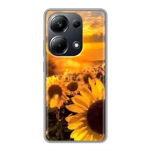 Чехол с Цветами для Xiaomi POCO M6 Pro (поле подсолнухов)
